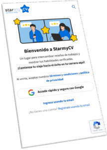 Imagen de alta de nuevo usuario en StarmyCV con Google